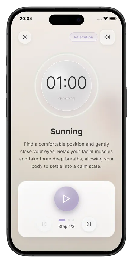 Sighta app Exercise screen