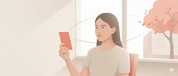 Vision focus shifting exercise illustration for myopia reduction