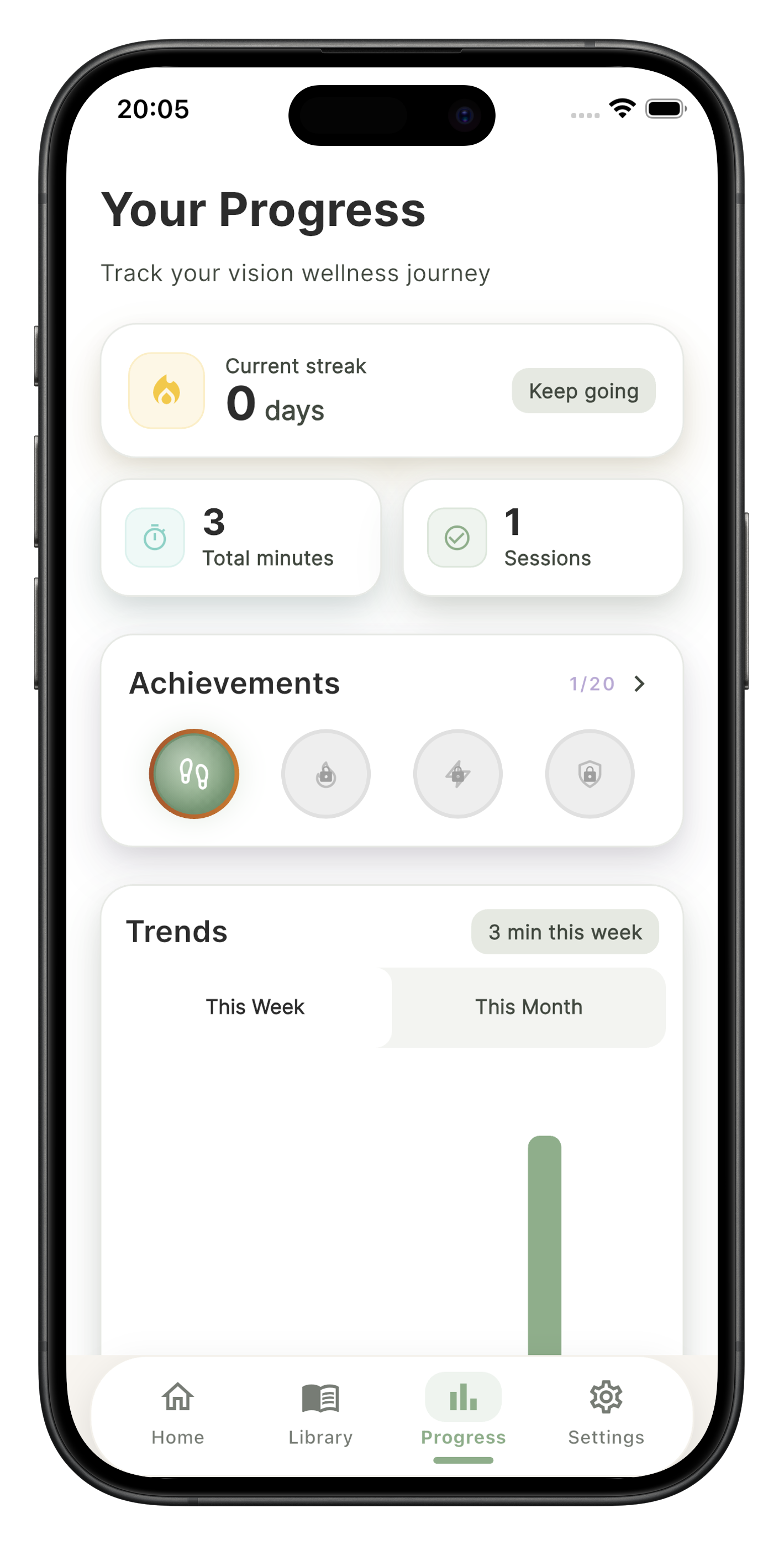 Sighta app Progress screen
